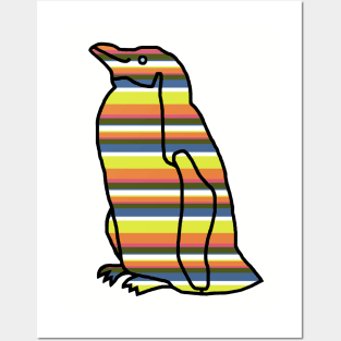 70s Colors Stripes Penguin Posters and Art